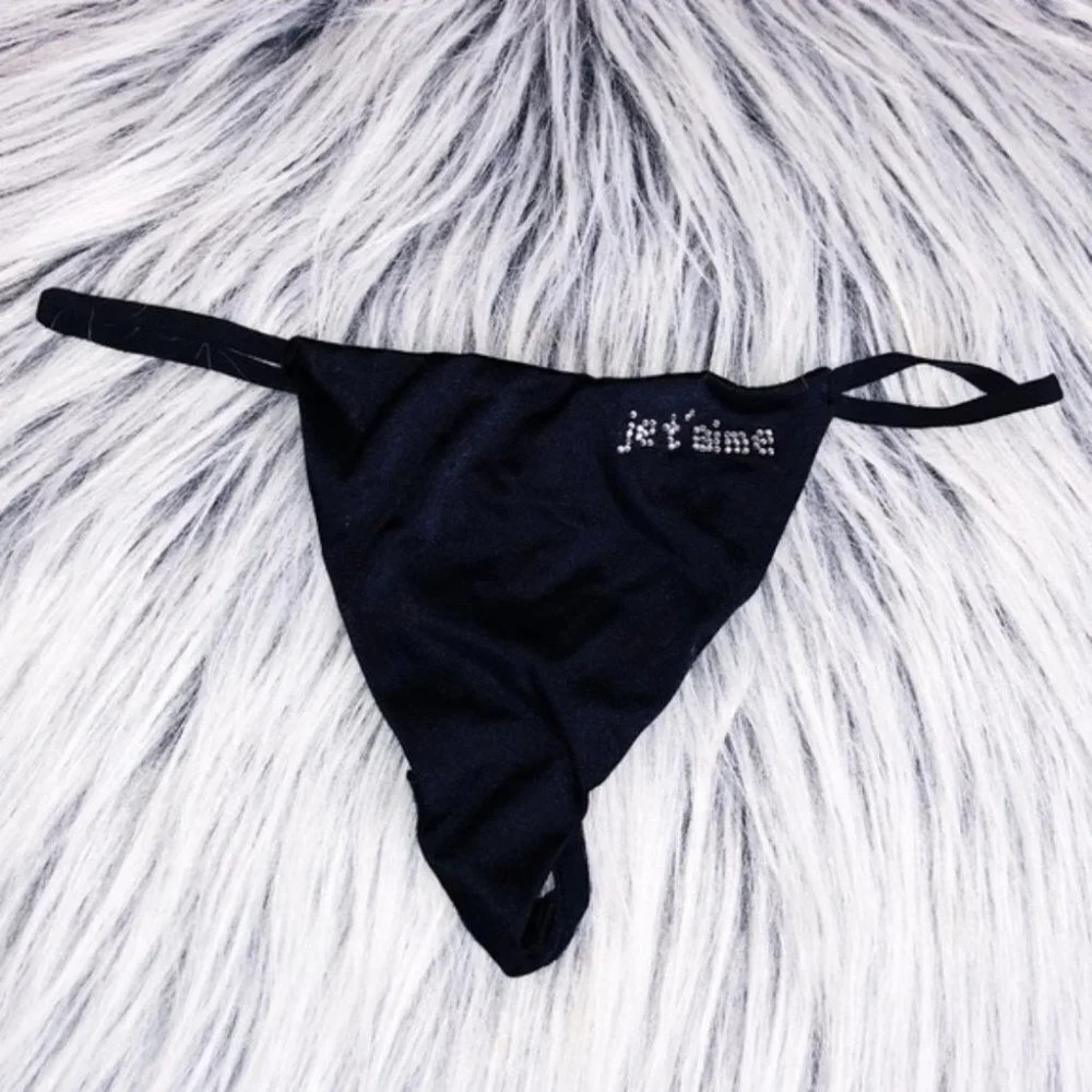 VS Black Je‎ T'aime Embellished Very Sexy V-String